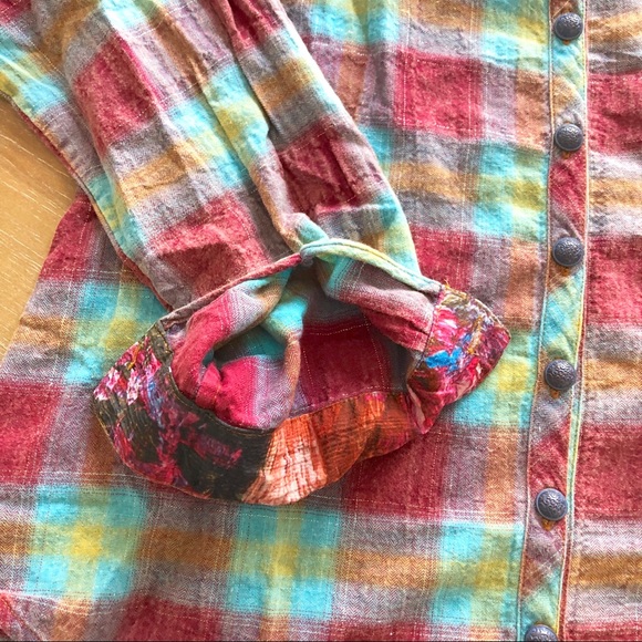 ▪️ARATTA (size S) Harbor Island Plaid Button Top - Picture 7 of 8